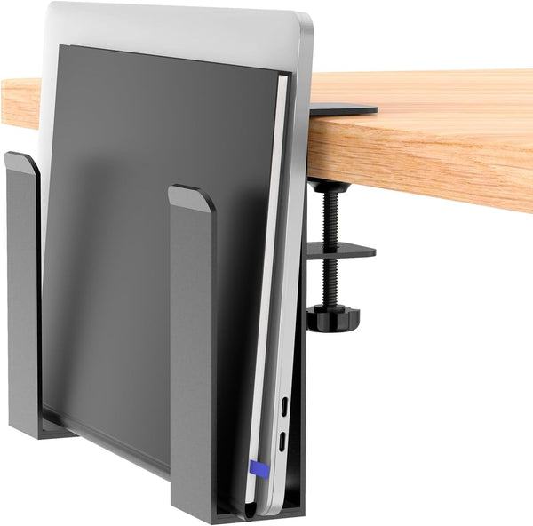 WYYHAA Adjustable Desk Side Laptop Mount, No Drill Storage Organizer, Metal Hanging Notebooks Holder