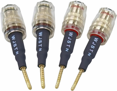 Flex Pin Banana Plugs to 4mm Female Banana Jack Speaker Audio Adapter for Amplifier Sound Systems, 4 Pack