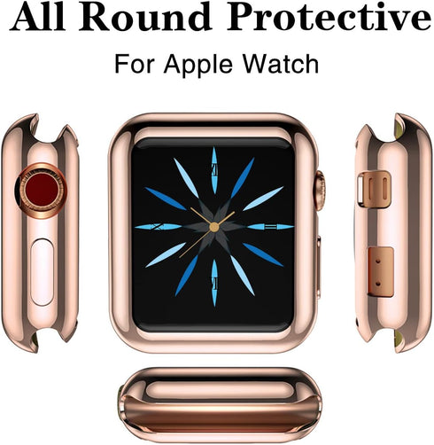 GEAK 3 Pack Compatible with Apple Watch Screen Protector Case 42mm, Full Protective HD Ultra-Thin Cover for iWatch