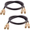 Seismic Audio Speakers Premium 2 Foot Dual RCA Male to Dual RCA Male Audio Patch Cables, Pack of 2, Black and Red Color Cables, 2RCA to 2RCA Audio Cord
