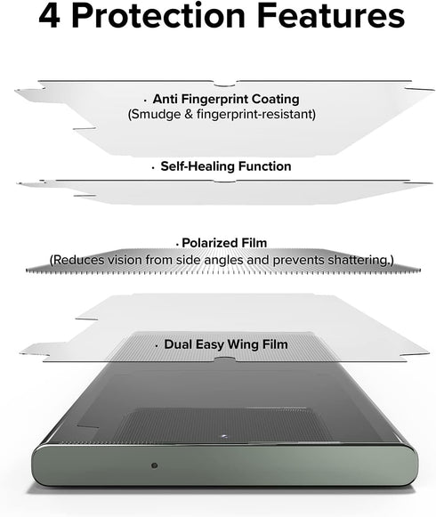 Ringke Privacy Dual Easy Wing for Samsung Galaxy S23 Ultra, Anti-Spy Screen Protector with Easy Application Kit