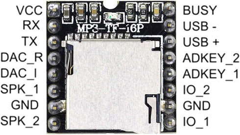 CANADUINO MP3 Mini Player Module with microSD Slot for Arduino etc.
