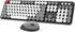 Wireless Keyboard Mouse Combo, 104 Keys Cute Wireless Keyboard with Number Pad for Windows, Grey