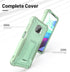 ExoGuard Rubber Shockproof Case for Moto G Power 2021, Built-in Screen Protector and Kickstand, Green