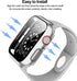 BHARVEST 2 Pack Hard PC Case for Apple Watch SE 2022/Series 6/5/4/SE 44mm with Tempered Glass Protector