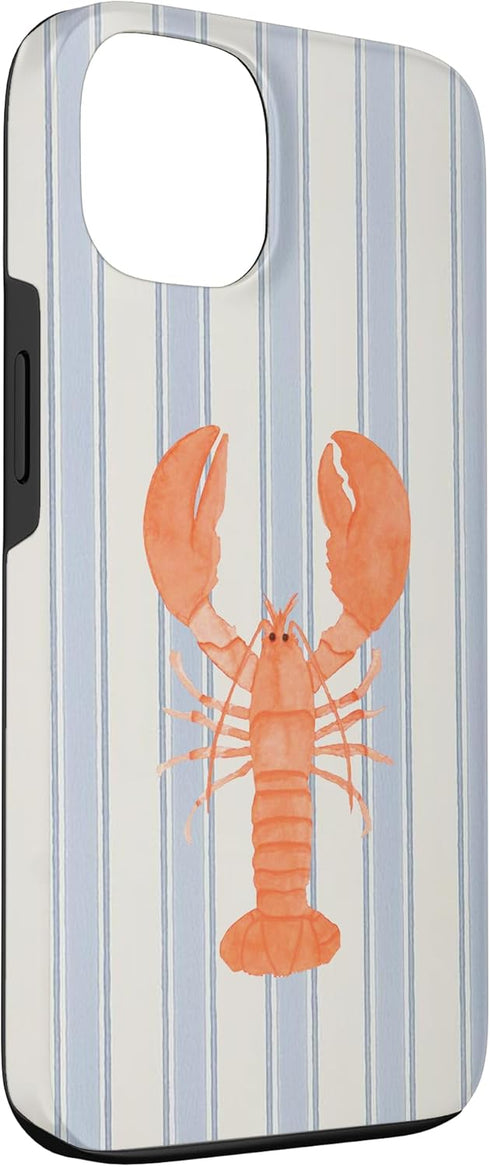 Retro Beachy Summer Lobster Stripes Aesthetic 13 Case for iPhone