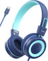 Kids Headphones, Upgrade USB Type C Kids Headphones for School, 94dB Volume Limit Wired On-Ear Headset for