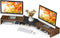 TAVR Dual Monitor Stand Riser, Extra Long Desktop Organizer for 2 Monitors, Max 48.2" Length, Rustic Brown
