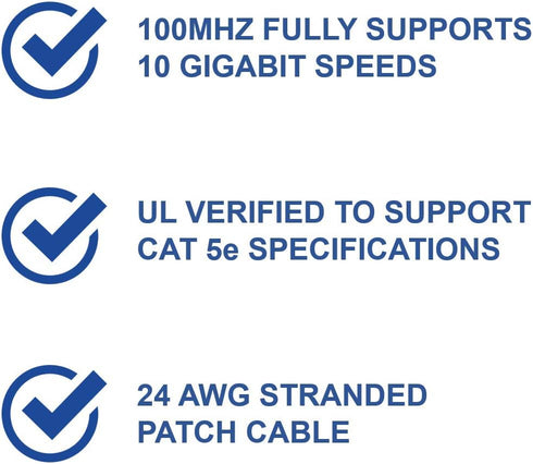On-Q AC3525WHV1 5e Patch Cable, 25 Feet, White