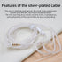 FAAEAL KZ ZST Earphone Upgraded Cable 0.75mm 2Pin Silver Plated Detachable Cable 3.5mm Gold-Plated Replacement Headsets Wire for KZ ZSR ED12 ES4 ZS10 AS06 AS10 ZSTX EDX Headphones (with Mic, B Pin)