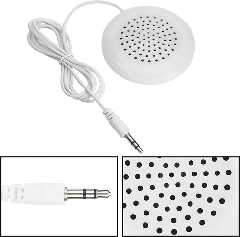 Zerone Pillow Speaker, 3.5mm Mini Under Pillow Speaker for MP3 Phone Portable CD - White
