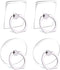 Cell Phone Ring Holder Stand, Transparent Finger Grip Loop, 360 Degree Rotation, 4 X Silver