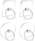 Cell Phone Ring Holder Stand, Transparent Finger Grip Loop, 360 Degree Rotation, 4 X Silver