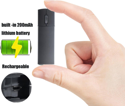 Wireless Rechargeable Mouse, Dual-Mode Silent Bluetooth Mouse for Laptop, Mini Finger Mouse (BT 5.1+2.4Ghz) with Mouse