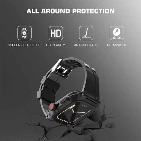 Waterproof Case for Apple Watch 45mm, IP68 Full Body Protection with Built-in Screen and Band for iWatch Series 9/8/7,
