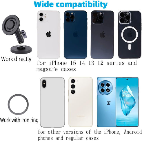 Leenconghui 16 15 14 13 360 Gym Magnetic Phone Holder for MagSafe, Dual Magnetic Phone Mount for Gym Attach to Metal