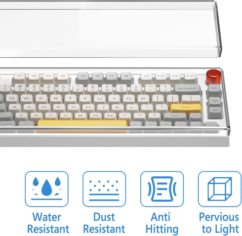 Geekria 75% Knob Keyboard Dust Cover, Clear Acrylic Cover for 84 Keys Wireless Keyboard, Compatible with EPOMAKER TH80