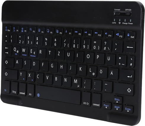 PUSOKEI German Layout 10Inch USB Computer Keyboard for Laptops and PCs (Black)