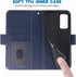 Samsung Galaxy Z Fold 2 5G 2020 Wallet Case, Blue, Leather Flip Card Holder, Wrist Strap Lanyard, Cell Accessories for