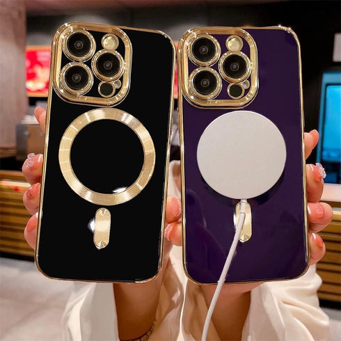 OOK Magnetic Case for iPhone 15 Pro Max - Black, Soft TPU, MagSafe Compatible, Shockproof, Full Camera Lens Protector,