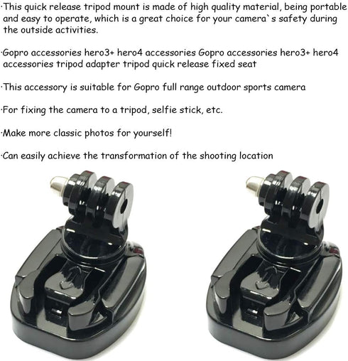Quick Release Tripod Mount Adapter, 1/4" Screw for Hero 5 4 3+ 3 Camera, 1Pcs