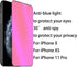 2 Pack Anti-Blue Privacy Tempered Glass Suit for iPhone X/iPhone XS/iPhone 11 Pro, Mirror Anti-Spy Screen Protector