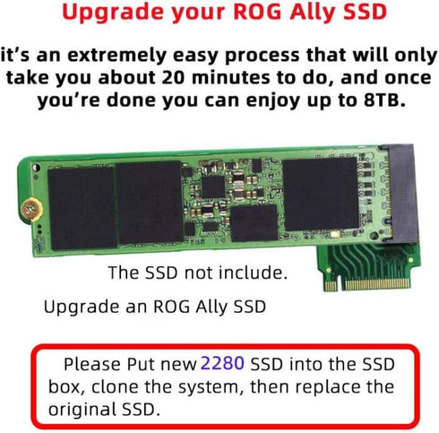 chenyang ROG Ally Gaming Internal M.2 NVME M-Key 2230 to 2280mm SSD Upgrade Extension Adapter
