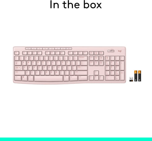 Logitech K270 2.4 8 2-Year Wireless Keyboard for Windows, GHz Wireless, Full-Size, Number Pad, Multimedia Keys, Battery