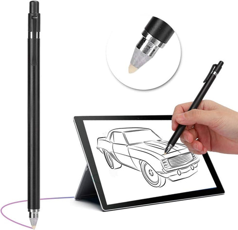 Universal Pen, Battery Pencils with High Sensitivity & Palm Rejection, Double Headed Phone Tablet Pen (Black)