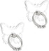 Yolev 2pcs 360 Phone Ring Holder Stand Clear Butterfly Clear Phone Grip Finger Kickstand with Diamond Rotation Phones