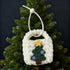 Christmas Tree Crochet Mini Bag Handmade Knit Earbud Pouch for Holiday Festival Gift Christmas Tree Headphone Cable
