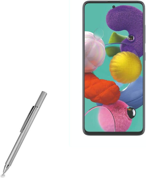 BoxWave Stylus Pen for Samsung Galaxy A51 5G - Super Precise FineTouch Capacitive Stylus - Metallic Silver