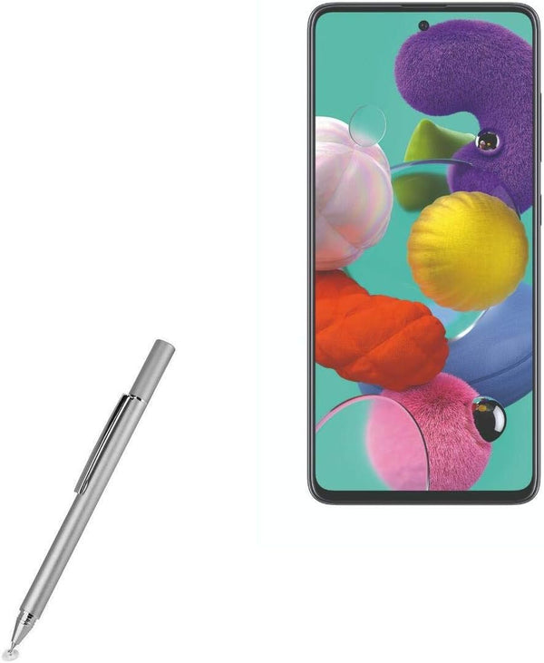 BoxWave Stylus Pen for Samsung Galaxy A51 5G - Super Precise FineTouch Capacitive Stylus - Metallic Silver