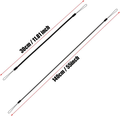 Plastic Elastic Tether Lanyard for Touch Pens Retractable Anti-Lose Tablet Pens Coil Spring Straps Perfect Tool to Tether a Drawing Pen to Touchscreen, Pack of 4 (Black, 11.81-inch)