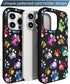 Compatible with iPhone 14 Pro Max Case, Cute Card Holder Slim Wallet Cases for Women, Colorful Doodle Paws