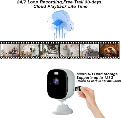 Rraycom 2K Security Cameras for Home Security, 4MP WiFi Indoor Camera with Color Night Vision, AI Motion Detection