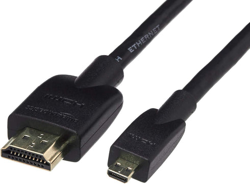 Amazon Basics Micro HDMI to HDMI Cable, 18Gbps High-Speed, 4K@60Hz, 2160p, 48-Bit