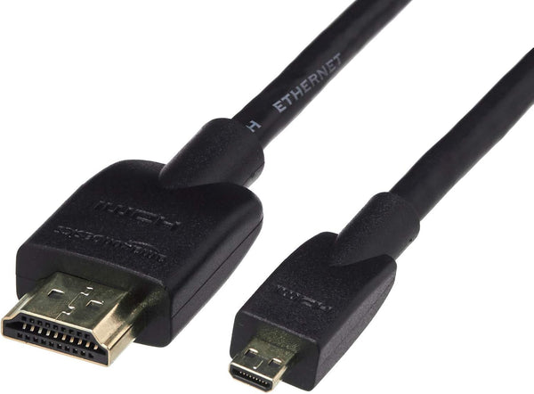 Amazon Basics Micro HDMI to HDMI Cable, 18Gbps High-Speed, 4K@60Hz, 2160p, 48-Bit