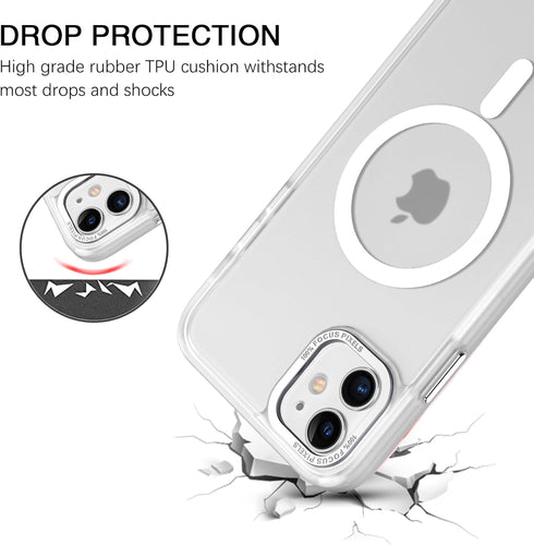 BENTOBEN iPhone 11 Case - Slim, Shockproof, Anti-Fingerprint, Translucent Matte, MagSafe Compatible, 6.1’’ White Cover.