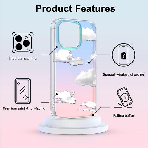 I-MGAE-IN-AR Holographic iPhone 11 Case, Clear Designs with Shockproof Bumper for Women Girls - 6.1 inch