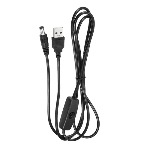 MECCANIXITY USB Cable with 501 ON/Off Switch, USB Male to DC 5.5x2.1mm Power Cable 150cm for Camera Hard Disk Box