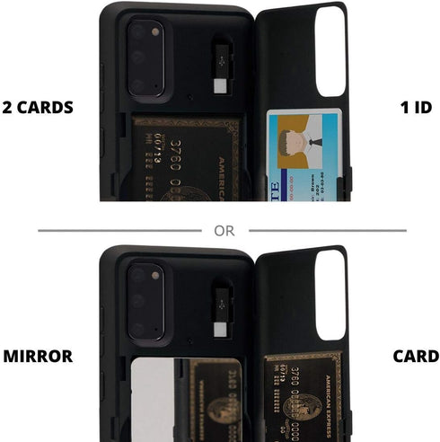 TORU CX PRO Case for Galaxy S20, Slim Protective Cover with Card Holder, Kickstand, Black