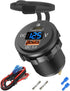 48W 12V USB Outlet USB C Car Socket, PD 30W and QC 18W Waterproof Car Charger Power Outlet with LED Voltmeter
