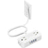 TROND Travel Power Strip with USB Ports, 5ft Flat Plug Extension Cord, Small Wall Mount Extender Adapter for Office