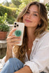 CRYSTALFY Grips by Perfectly Imperfect Green Fluorite Crystal Phone Grip Holder & Expanding KickstandNatural Gemstone