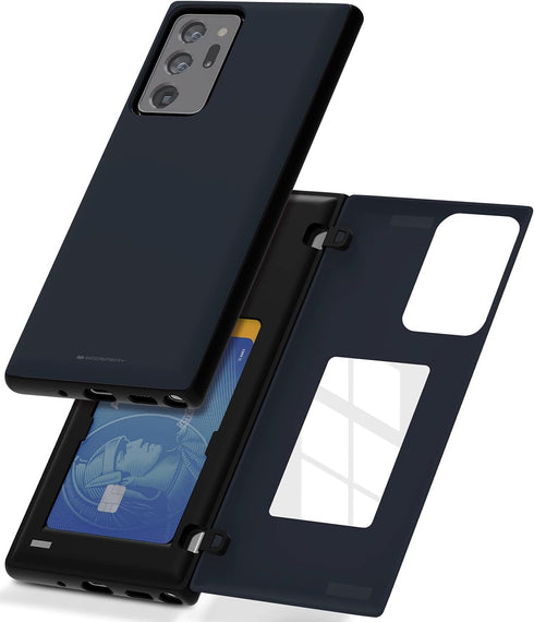 GOOSPERY Card Holder Wallet Case for Samsung Galaxy Note 20 Ultra 6.9"(2020), Midnight Blue, Magnetic Closure