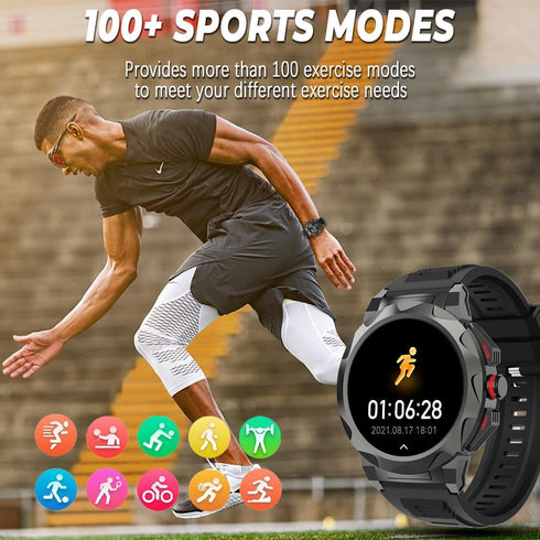 FILIEKEU Business Smart Watch for Men with 100 Sports Modes, 5ATM Waterproof, 1.46'' HD Screen
