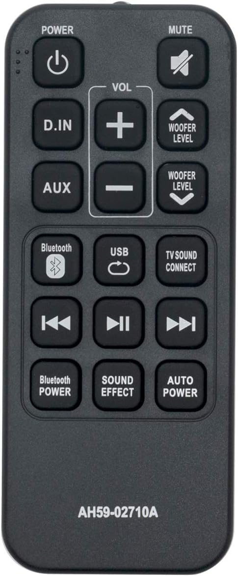 AH59-02710A Sound Bar Replacement Remote Control for Samsung Soundbar HW-JM25, HW-J250, HW-JM25/ZA