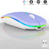 Wireless Bluetooth Mouse, LED Dual Mode Rechargeable Slim Silent Mouse, Portable (BT5.2+USB Receiver) for Laptop,