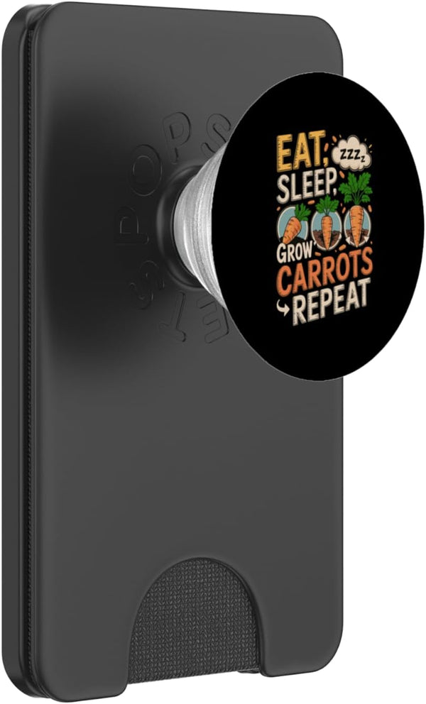 Vegetables Carrots Lover Gifts Eat Sleep Grow Carrots Repeat Funny Carrot Lover PopSockets PopWallet for MagSafe